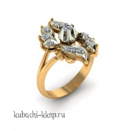 Золотое кольцо с фианитами 
