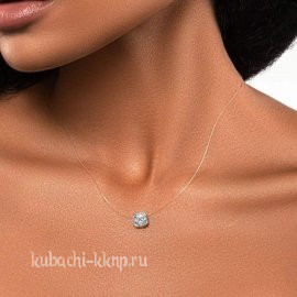 Серебряное колье на шею 925 проба невидимка на леске - подв4сос