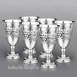 Набор серебряных бокалов для вина или воды 
