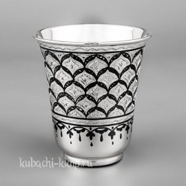 Стакан серебряный с арочным рисунком, 180 мл - ст075