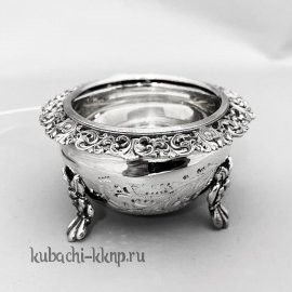 Аккуратная серебряная солонка под старину - С059