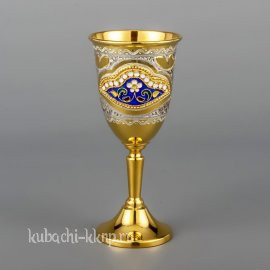 Эксклюзивная серебряная рюмка с цветной эмалью - р048