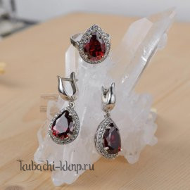 Висячие серьги с гранатом - Ag-вс76