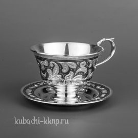 Серебряный чайная пара для чая или на подарок - чп014