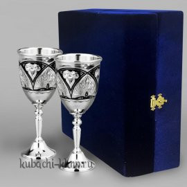 Набор из двух серебряных рюмок на 50 мл - р050-2
