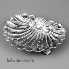 Оригинальная икорница из серебра на красивых ножках - ик09