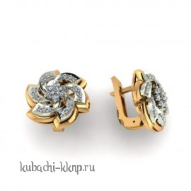 Серьги из золота с фианитами 