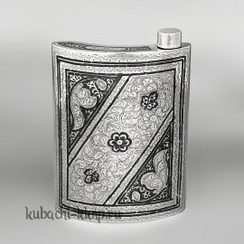 Серебряная фляга с красивым онаментом - ФЛ118