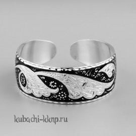 Серебряный женский браслет с лепестками - БР177