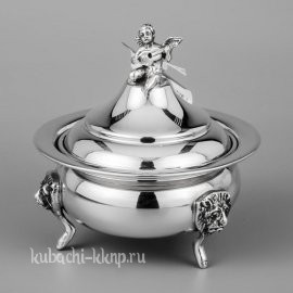 Серебряная икорница  - ик012