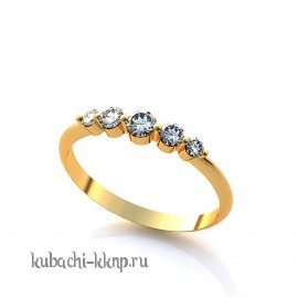 Нежное кольцо из лимонного золота - Yuv - 402