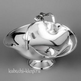 Серебряная конфетница «корзинка» бол. - кф095