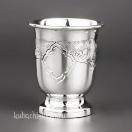 Серебряная стопка на ножке с узором, 40 мл - стп023