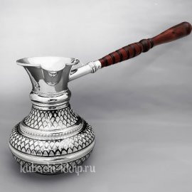 Большая серебряная турка с чешуйчатым орнаментом - Т046