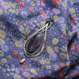 Серебряный кулон с натуральным аметистом - Ag-подв8