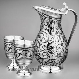 Оригинальный набор для воды или вина из серебра - ндв089