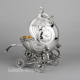 Серебряная конфетница «Коляска» - кф123