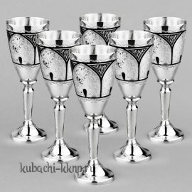 Набор рюмок из серебра для водки или коньяка 
