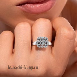 Кольцо классическое серебряное кубачинское - як27