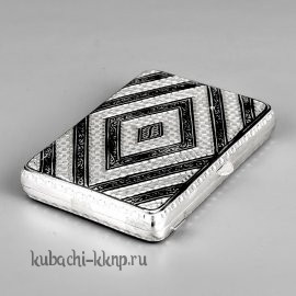 Серебряный портсигар «Призма» - пдс035