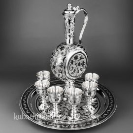 Коньячный сервиз серебряный - кз0001