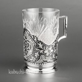 Строгий серебряный подстаканник, 230 мл - пд022