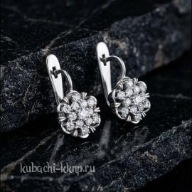 Серьги серебро 925 с фианитами кубачинские - с831