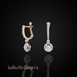 Нежные золотые серьги с брилиантами - ан565-1