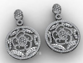 Крупные серьги из белого золота - 00007e