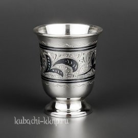 Серебряная стопка с капельками черни, 37 мл - стп0006