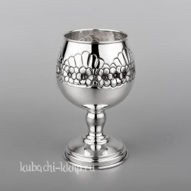 Серебряный бокал для конька или бренди  «Ромашка» - бк030