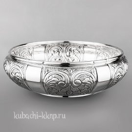 Серебряная конфетница с уникальным орнаментом - кф173