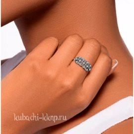 Серебряное кольцо Кубачи вставка фианит - Ag-к133