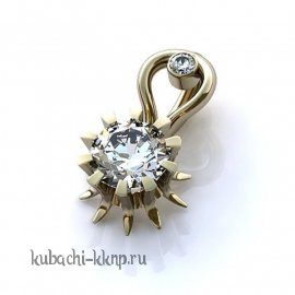Кулон из золота с одним фианитом - Yuv - 209