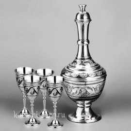 Серебряный набор для коньяка 