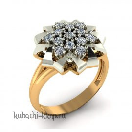 Кольцо из золота с фианитами 