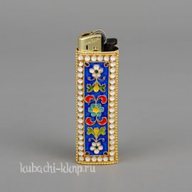 Серебряная зажигалка «Финифть» - заж016