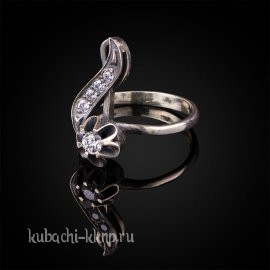 Кольцо из серебра  «Тюльпан» - Ag-к88