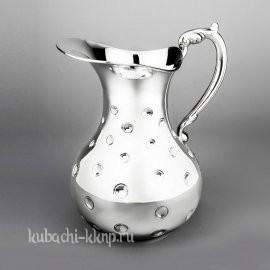 Глянцевый серебряный кувшин с шариками - КВ236