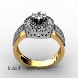Кольцо из золота с фианитами 
