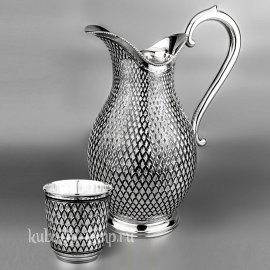Серебряный набор с одним стаканом для воды/компота 