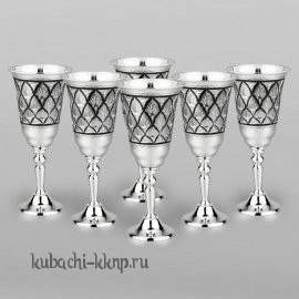 Набор статных серебряных рюмок  - р105-6