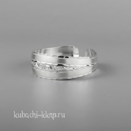 Кубачинский браслет из серебра Матовый - бр210