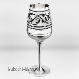 Серебряный фужер  на высокой ножке - бк046