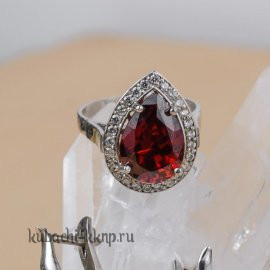 Сказочное серебряное кольцо с гранатом - Ag-к76