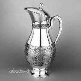Большой серебряный кувшин для воды с крышкой 