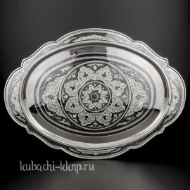 Большой серебряный поднос - пдн0006