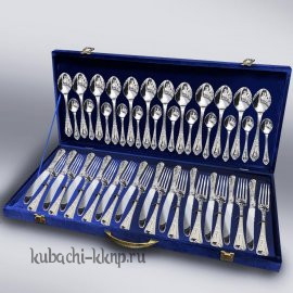 Серебряный столовый набор на 12 персон из серебра 925 пробы - sn00010