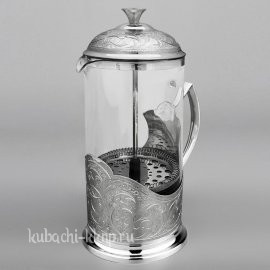 Большой серебряный чайник без чернения - ЧН060