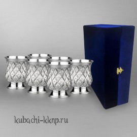 Набор из шести больших серебряных стаканов  - ст24-6
